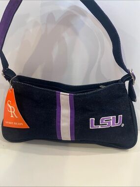 LSU Purple and Navy Blue Canvas Shoulder Bag. Spirit Ready.